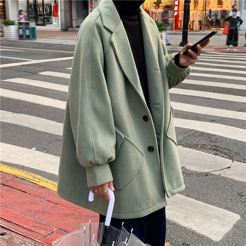 

Осень-зима 2021, пальто средней длины, утепленная модная женская Свободная Повседневная двубортная одежда