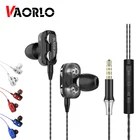 3,5 мм наушники с двойным драйвером, проводные наушники, громкость провода с микрофоном, Hifi стерео музыка для iPhone Samsung Huawei Xiaomi гарнитура