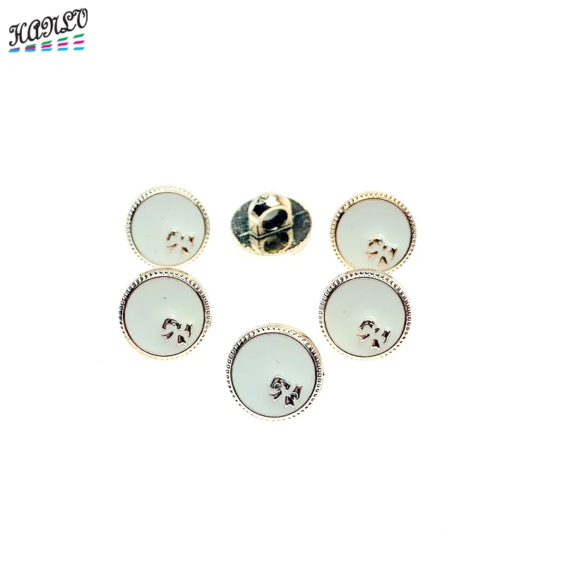 

HANLV 11mm 100pcs/300pcs Plating Buttons Shank With Rhinestone DIY Crafts Appare l Sewing Accessories Brow pattern