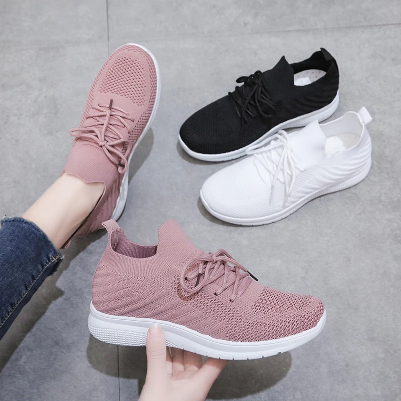 Women White Breathable Mesh Platform Sneakers Training Sports Shoes Summer Thick Sole Tennis Walking Sneaker Chunky Tennis Shoe