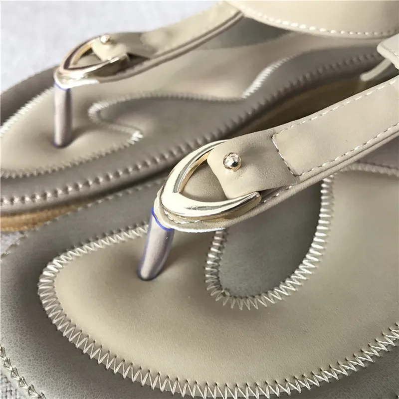 Сандалии женские из экокожи повседневная обувь с пряжкой эластичный ремешок