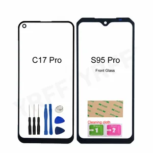 for oukitel s95 pro phone glass panel for oukitel c17 pro no mobile touch screen front outer glass repair parts good quality free global shipping