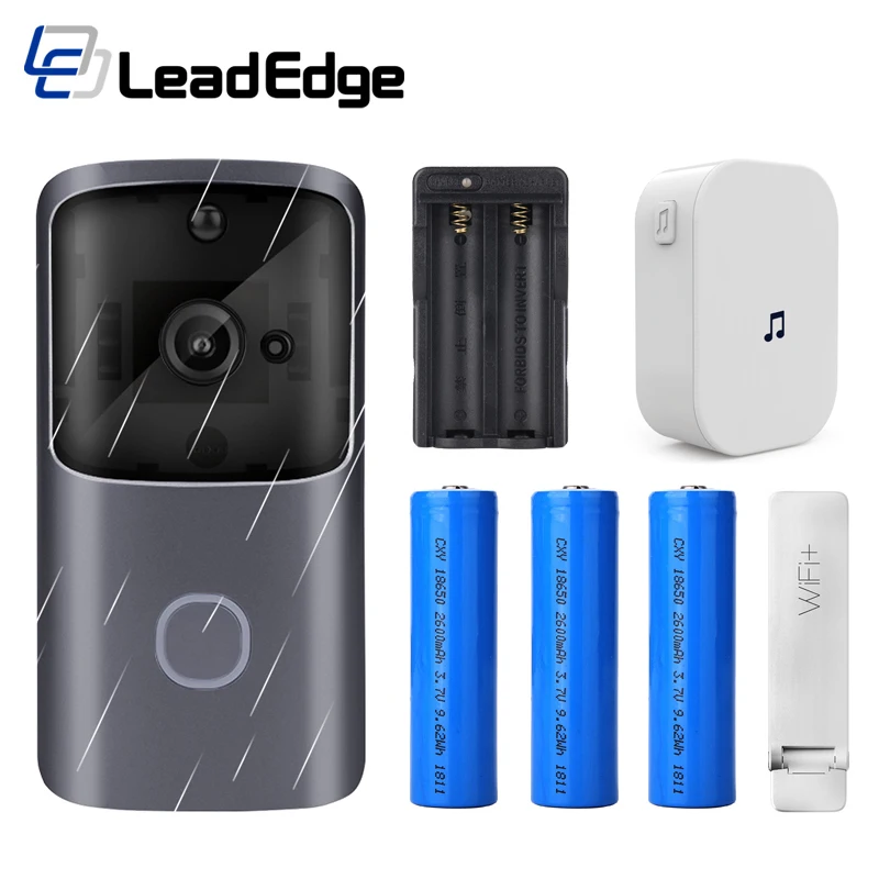 LeadEdge умный WiFi видео дверной звонок камера визуальный домофон с колокольчиком