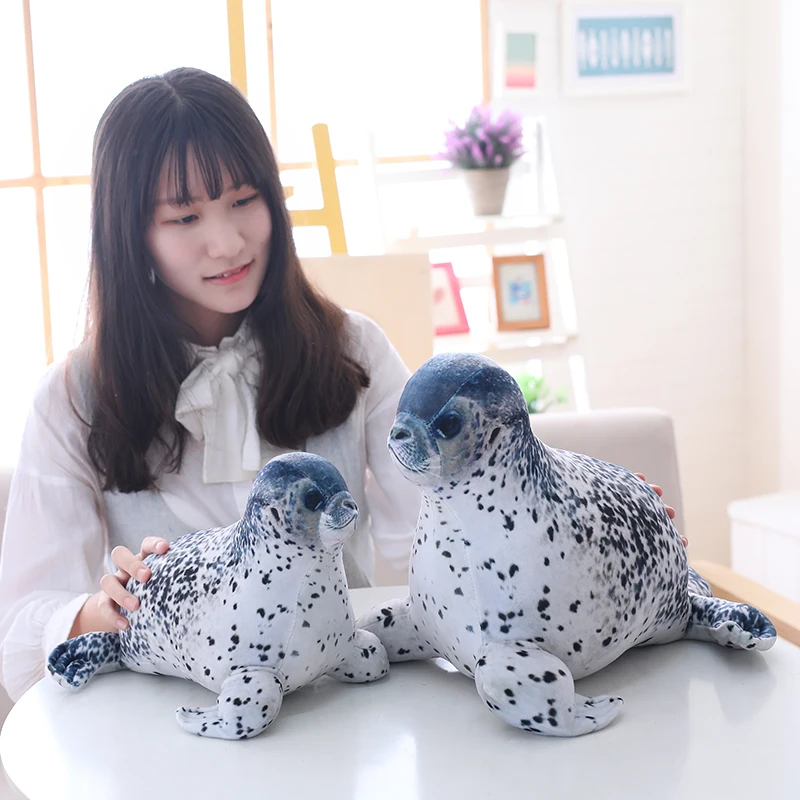 

30cm 50cm Sea Lion Plush Toys 3D Novelty Lifelike Soft Seal Stuffed Animal Doll Lovely Sleeping Pillow Kids Baby Birthday Gift