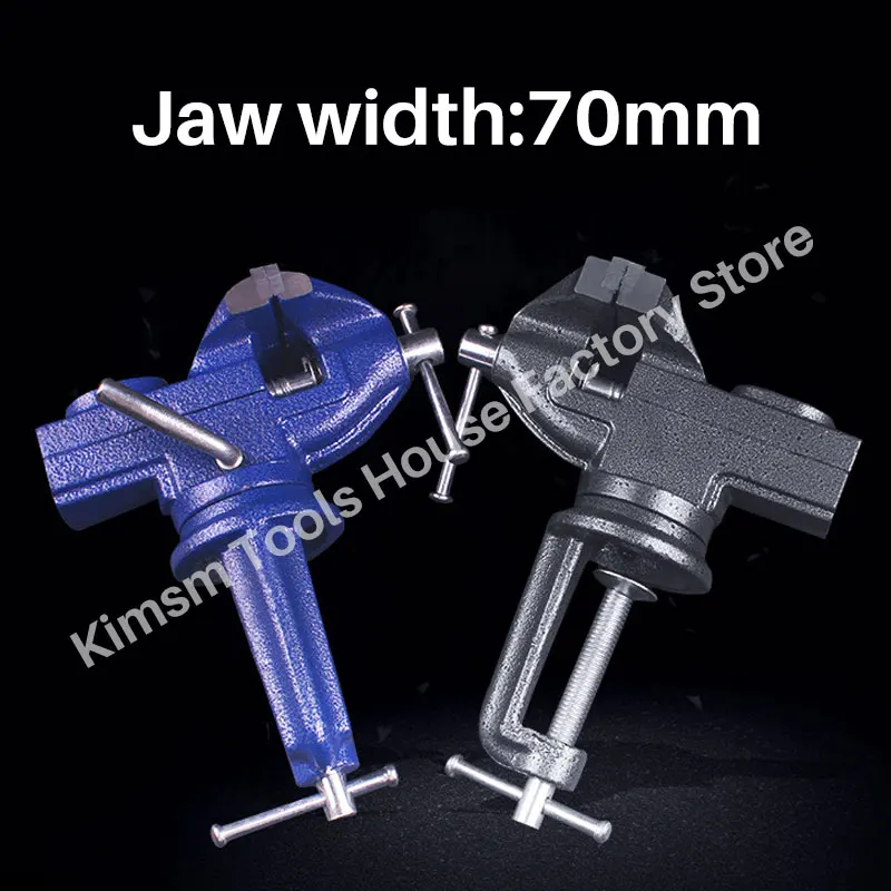 

Bench Vise Jaw Width 70mm 360 Degree Swivel Cast Iron Tabletop Vice Multifunctional Heavy Clamp Non-slip Rubber Pad Accessories