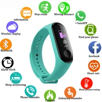 fashion m3 color screen smart sport fitnes bracelet ip67 waterproof blood pressure activity tracker for children men women watch