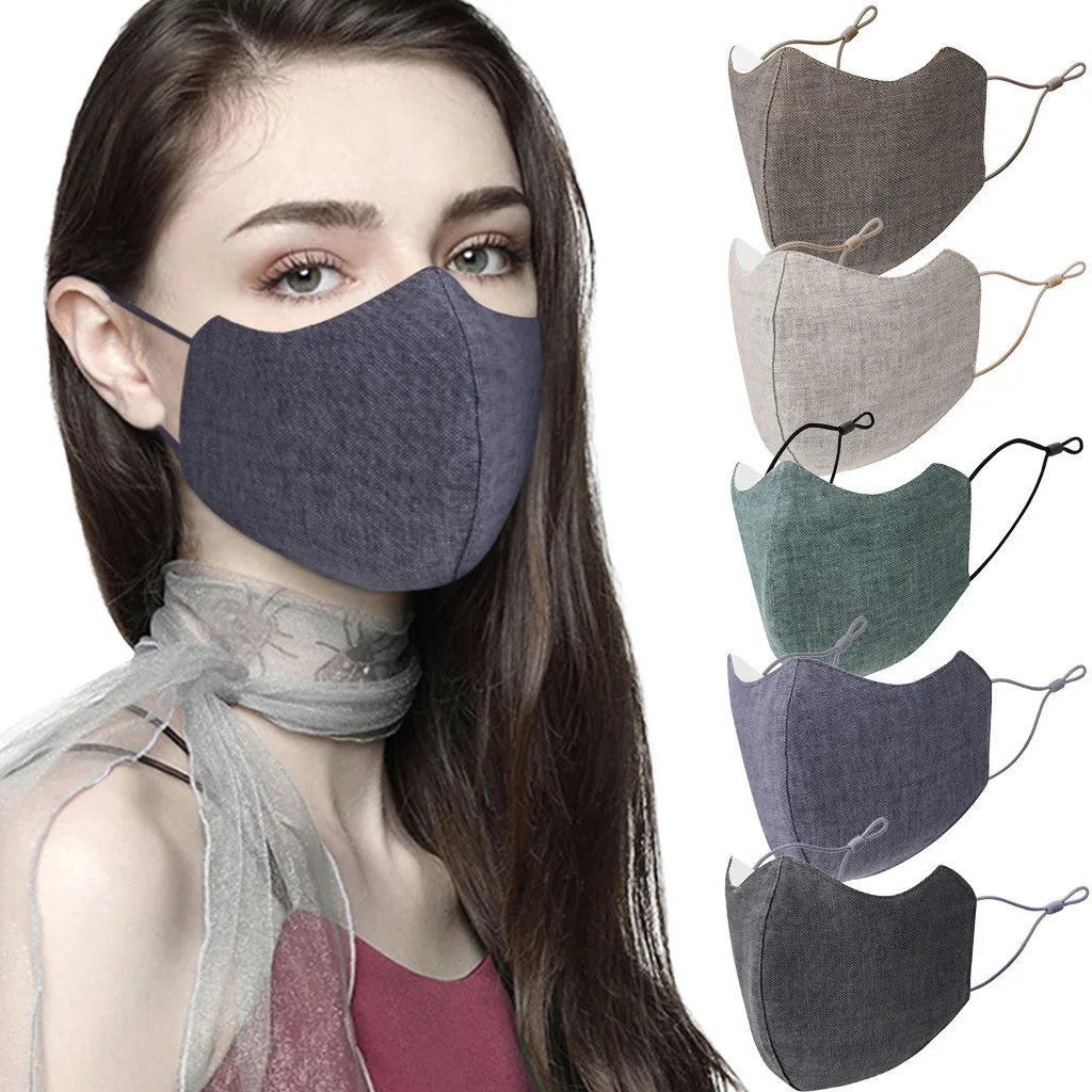 Маска многоразовая из хлопка и льна регулируемая моющаяся | Тематическая одежда
