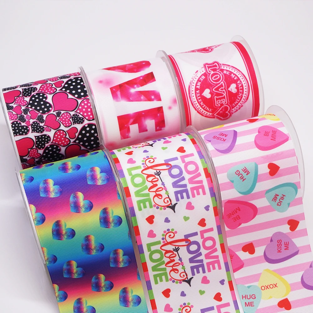 Бесплатная доставка 50 ярдов на размер лента в рубчик с принтом День святого