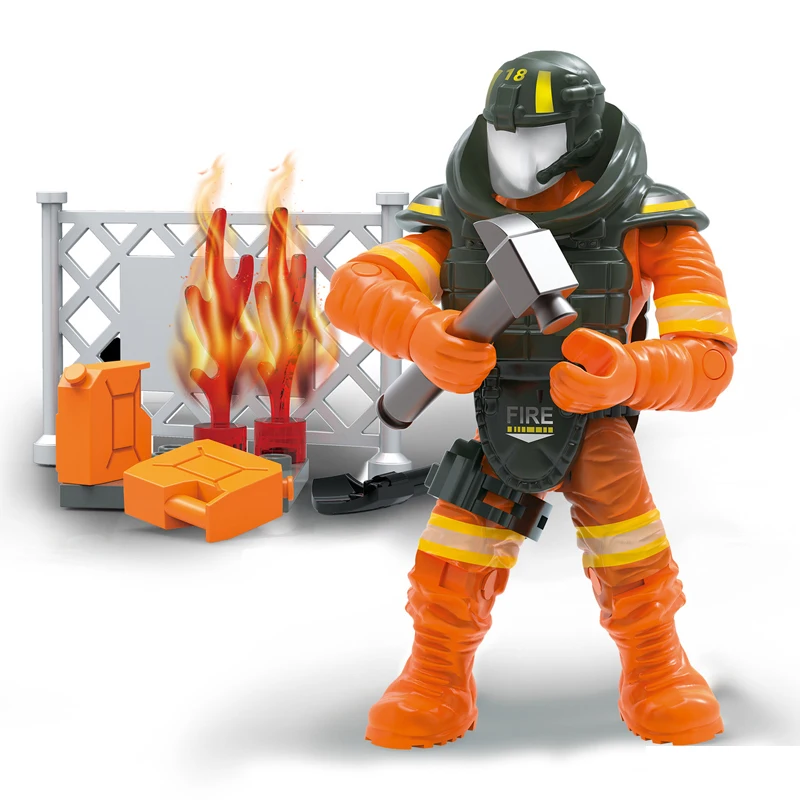 Экшн-фигурки fireman в масштабе 1:36 пожарная команда эксперты мега-блок водяной