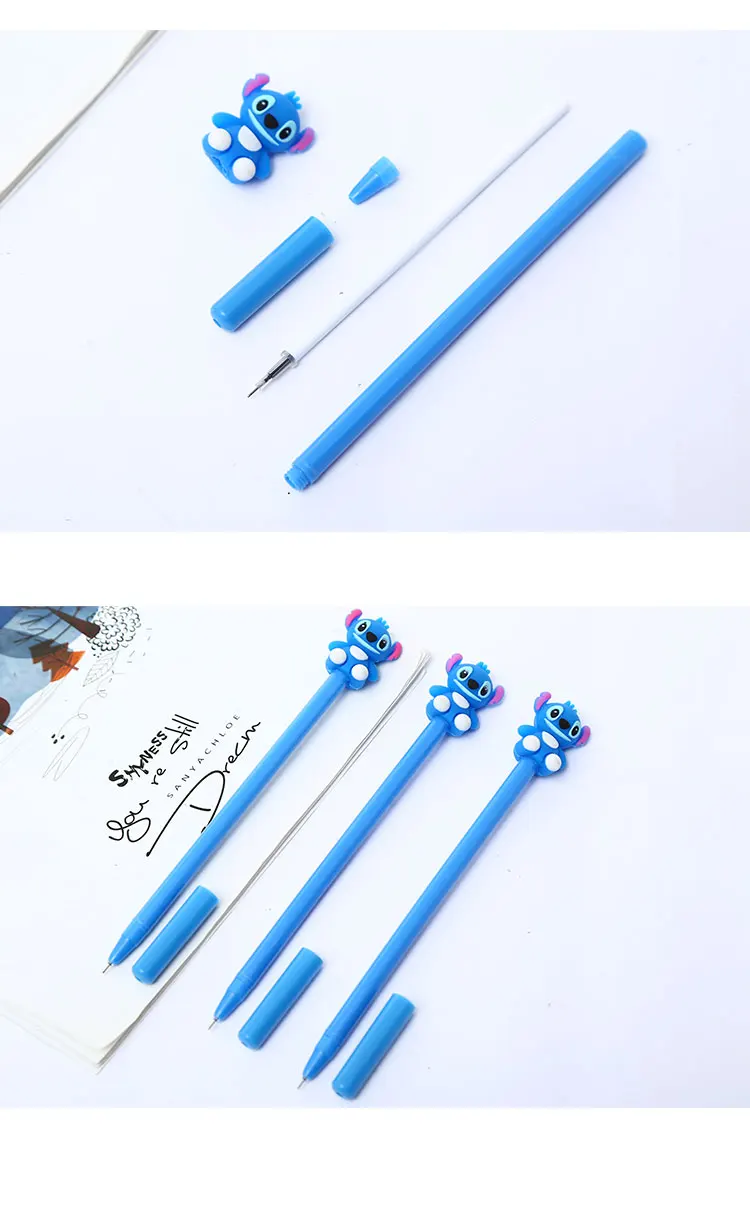 Корейские милые кавайные стежки аниме гелевые ручки креативные школьные канцелярские принадлежности Kawai животные синие чернила стационарные художественные вещи товар