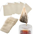 10 шт., хлопковые чайные пакеты на шнурке