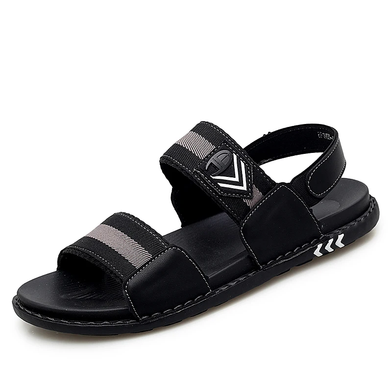 Мужские кожаные сандалии коричневые пляжные шлепанцы повседневная обувь