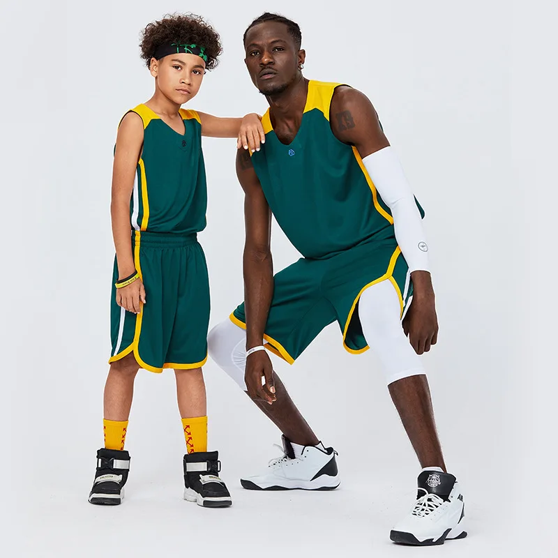 

Custom Print Men Child Basketball Jersey Sets College tracksuits Breathable Men Basketball Uniforms Basketball Shirts Shorts Set