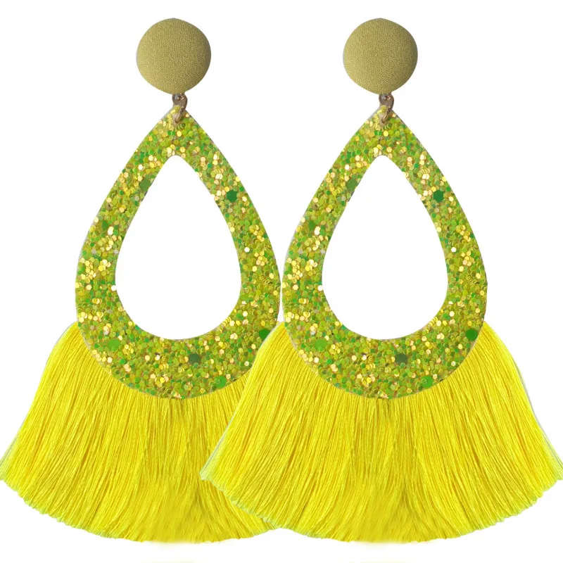 

Simple Tassel Sequin Leather Cutout Drop Earring for Women Exquisite Student Girlfriend Jewelry Accessories