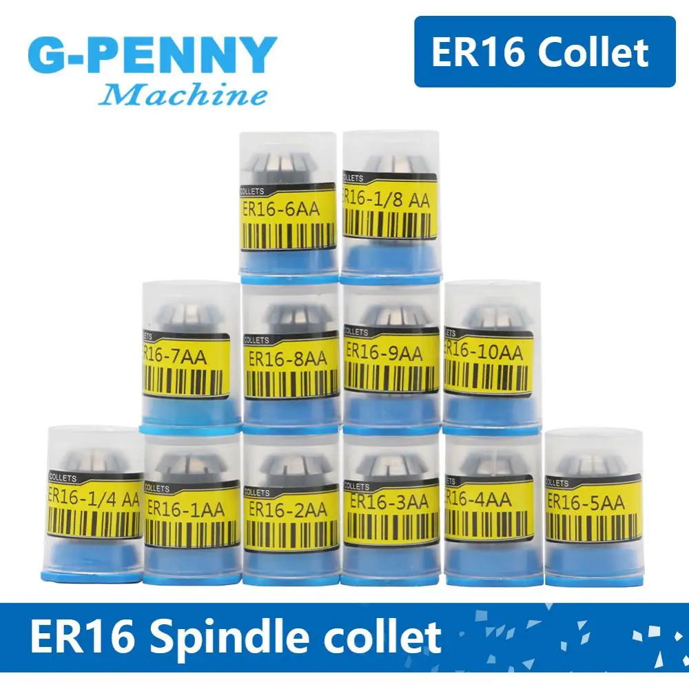 

ER16 collet chuck set 12pcs from 1mm to 10mm high Precision 0.015 Spring Collet for CNC milling lathe tool and spindle motor