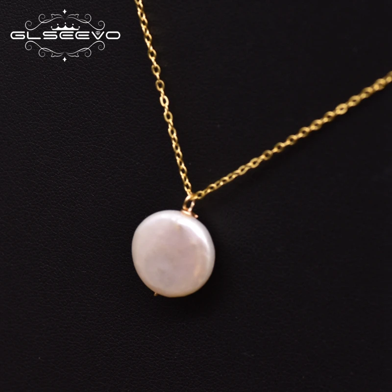 Женское Ожерелье с натуральным пресноводным жемчугом GLSEEVO вечерние ювелирные