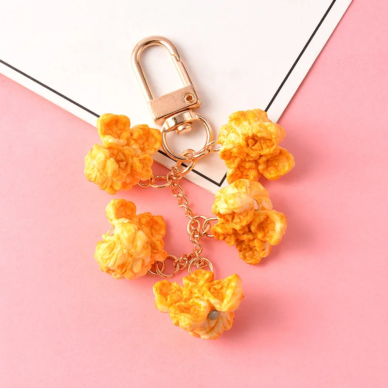 Брелок для ключей с изображением попкорна женщин и девушек милый держатель