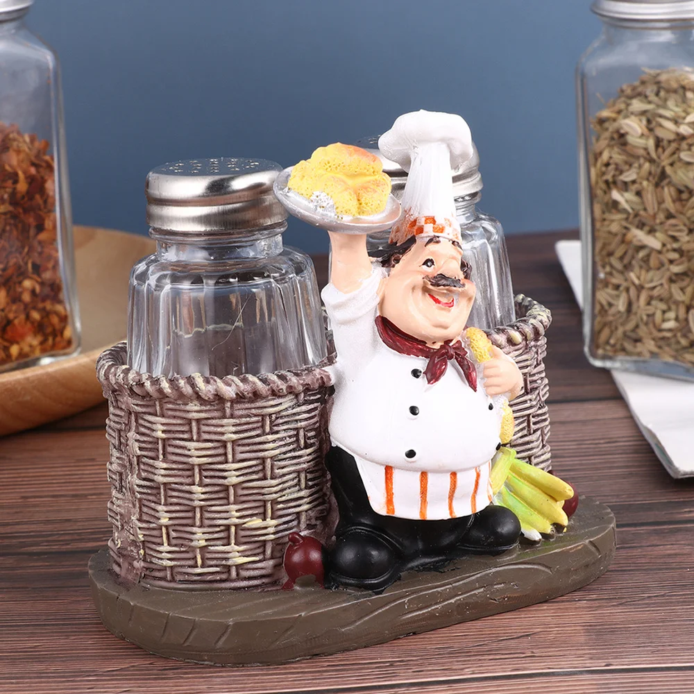 

2 Sets Salt and Pepper Seasoning Shaker Decoration Lovely Kitchen Resin Decor