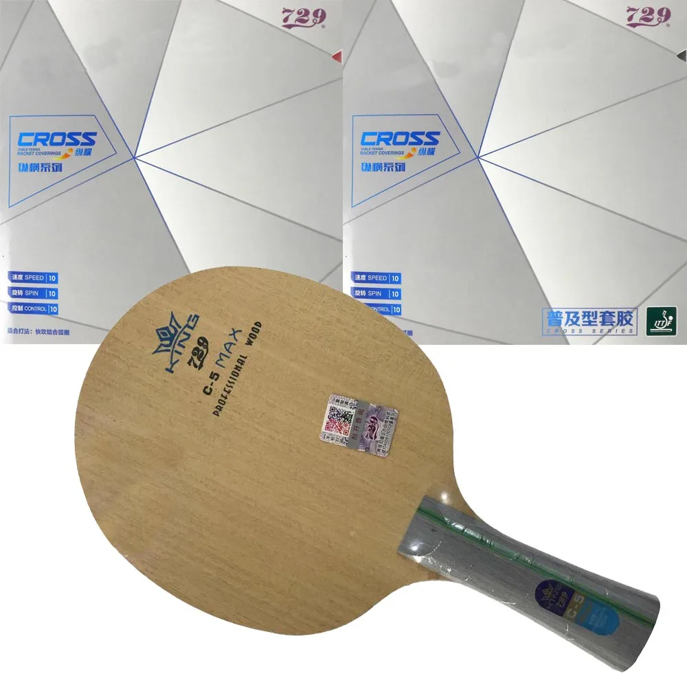 

Pro Combo Racket 729 Friendship C5 ping pong blade with 2x729 General Cross rubbers Table Tennis Racket