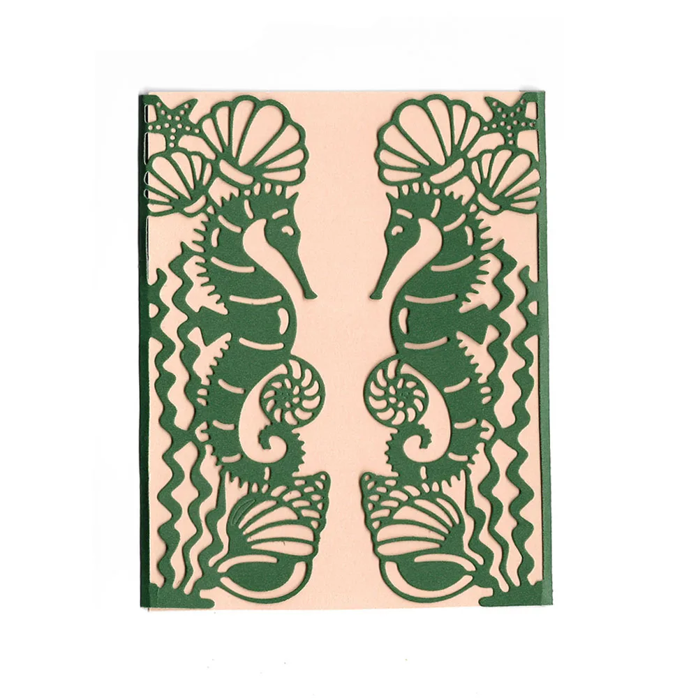 2 шт. гиппокамп границы металлический Трафаретный вырубной штамп Скрапбукинг