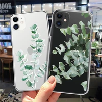 for iphone 12 case green plants camera protection bumper for iphone11 pro xs x 8 7 plus max xr se 2020 transparent back cover