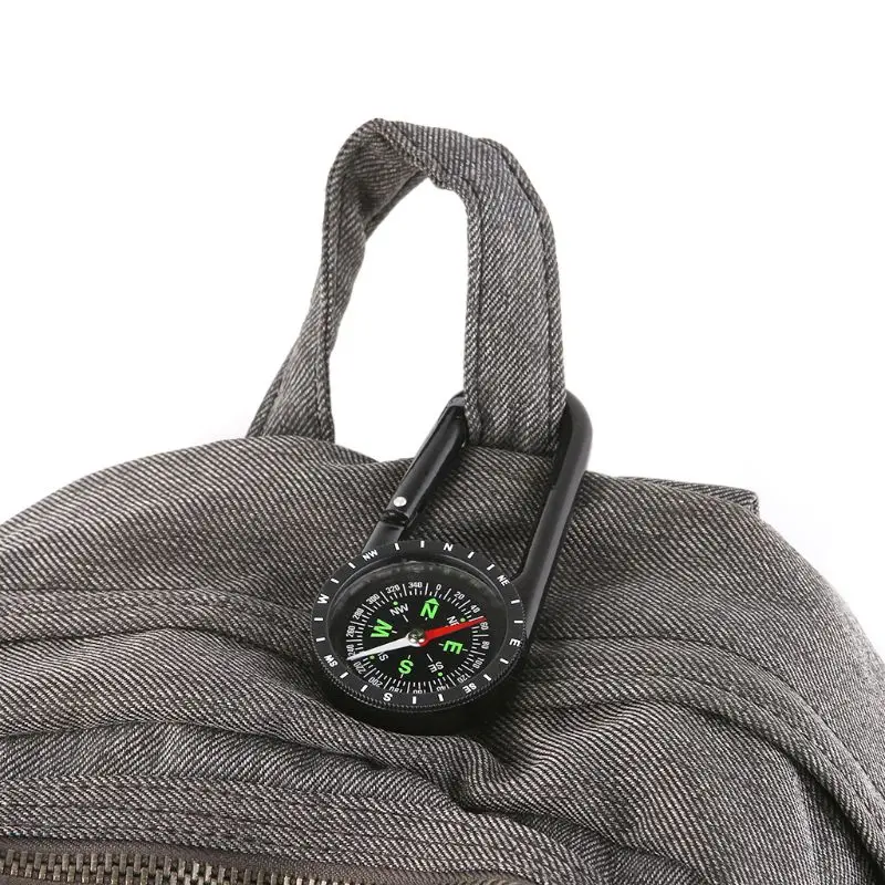 2 в 1 из цинкового сплава цинковый сплав Карабин с компасом Открытый Пеший Туризм