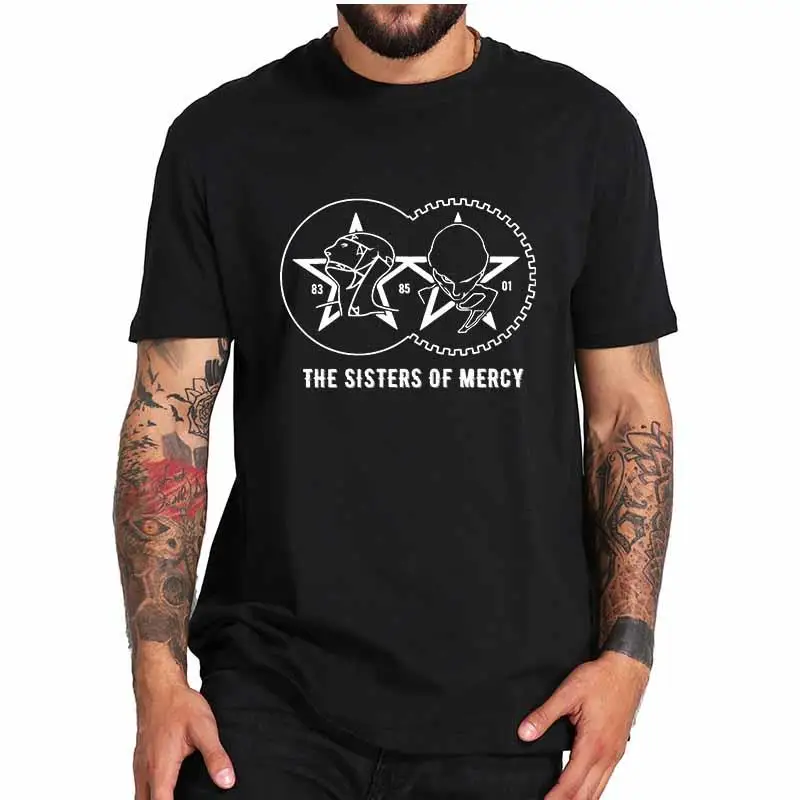 

The Sisters Of Mercy Logo Classic T-Shirt English Rock Band Hipster Streetwear Crew Neck Soft 100% Cotton Summer Top EU Size
