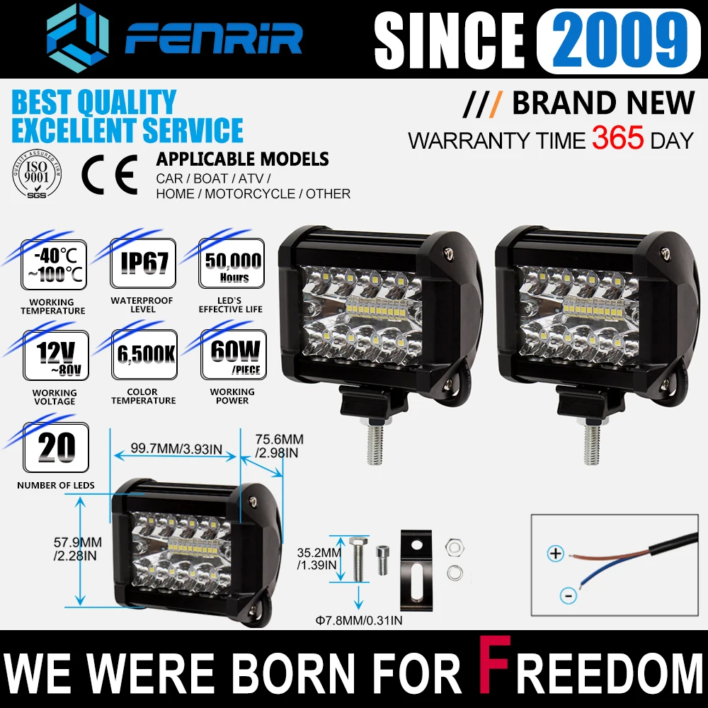 Автомобильные светодиодные панели 12 В для внедорожников 4x4 рабочие квадроциклов