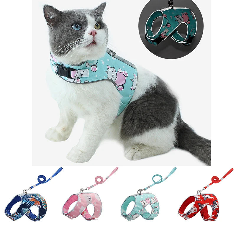 

Anti-lost Dog Harness Reflection Cat Collar Vest Leash Collars Perro Tag Coleira Cachorro Chien Hondenriem Chihuahua Accessories