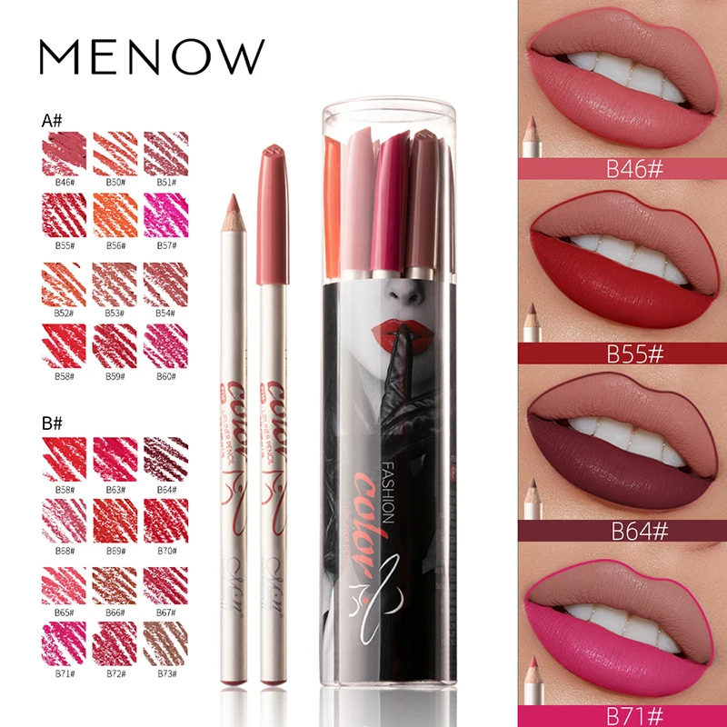 Menow lipliner карандаш 12 шт./компл. фиолетовый оранжевый сексуальный красный с