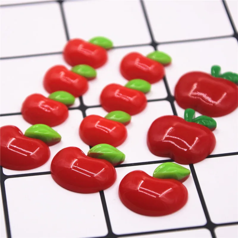 10/20 шт. полимерные яблоки плоская спина кабошон имитация еды художественное