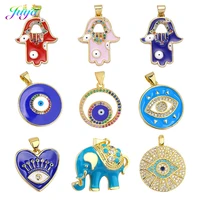 juya diy hamsa hand pendant supplies handmade enamel fatima greek evil eye charms for turkish talisman fashion jewelry making