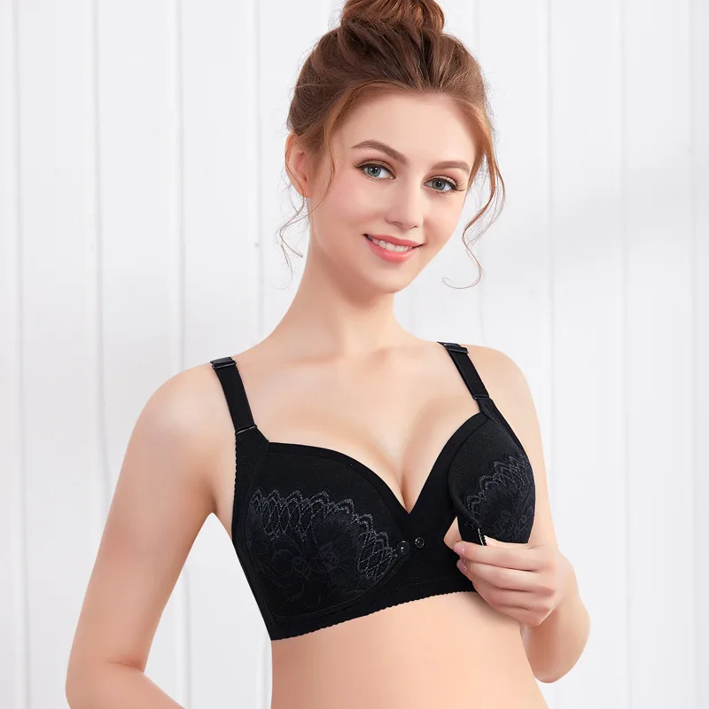 Полноразмерный бюстгальтер большого размера для кормления грудью хлопковый с