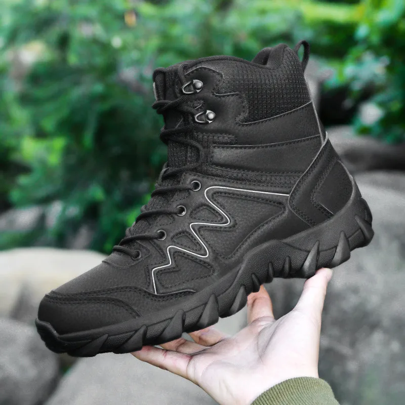New top Non-slip Mountain Boots for Men Lightweight Hiking Boots Climbing Shoes Men Outdoor Trail Shoes High Mens Army Sneakers