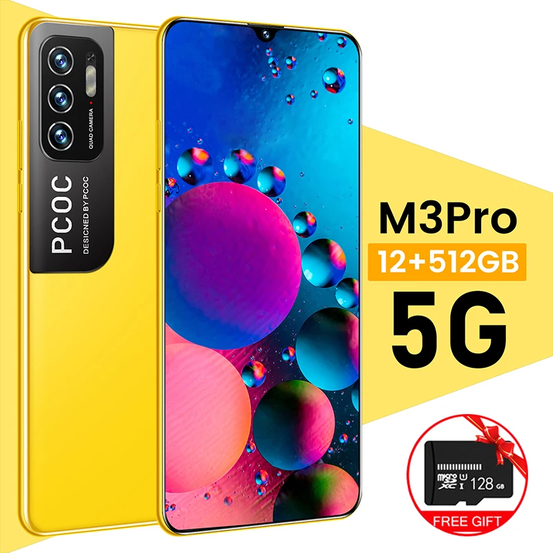 

PCOC M3 Pro 6.72 Inch HD Screen 12GB 256G/512GB Smartphone 32MP Triple Camera 6800mAh Battery Global Version 4G Android Celular