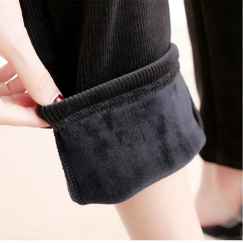 

Female Winter Warm Fleece Lining Long Pants Women Drawstring Carrot Pants Sweatpants Trousers High Waist Sweat Pants For Women