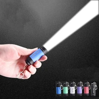 led flashlight mini key chain portable torch outdoors waterproof built in battery usb rechargeable hiking camping flashlights