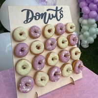 meidding wooden doughnut wall wedding decoration donut stand donuts stick kids birthday party deco dessert baby shower supplies