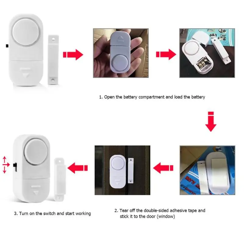 

Home Safety Alarm System Standalone Magnetic Sensors Independent Wireless Home Door Window Entry Burglar Alarm Security Alarm