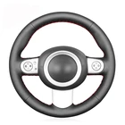 Из черной искусственной кожи прошитая вручную чехол рулевого колеса автомобиля для Mini (хэтчбекмини R50R52R53) 2001-2006 кабриолет 2004-2008