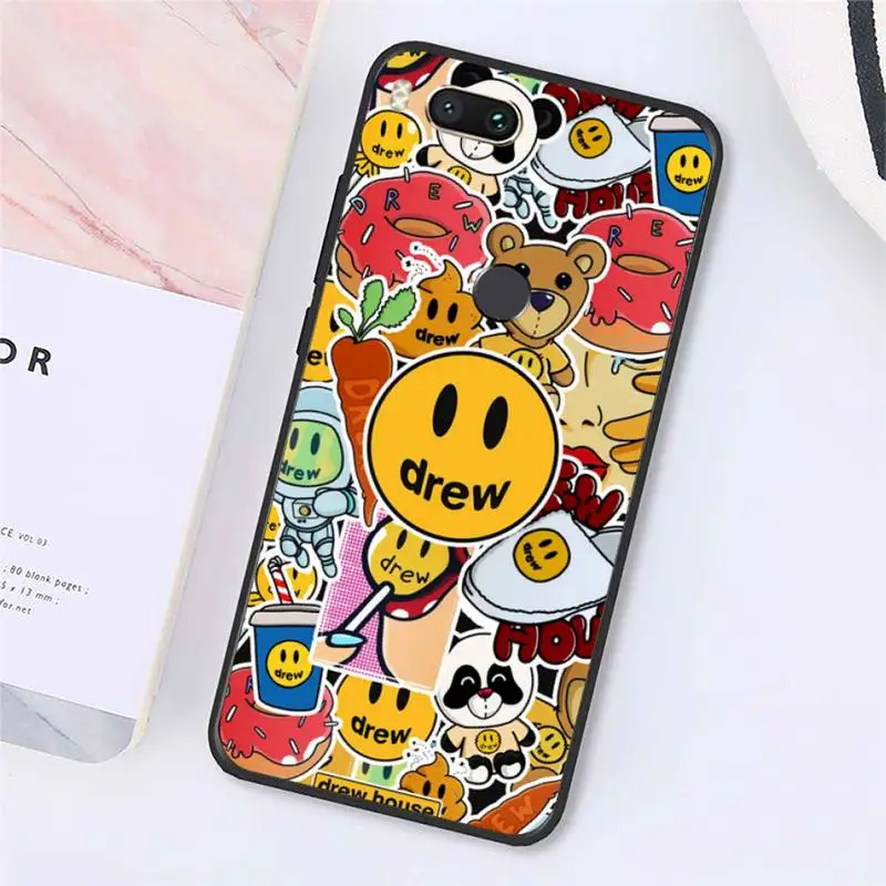 

drew house fashion design pattern Phone Case For Xiaomi Redmi note 7 8 9 t k30 max3 9 s 10 pro lite Luxury brand