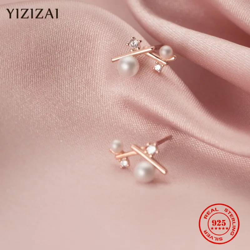 Серьги yizai женские из серебра 925 пробы с натуральным жемчугом