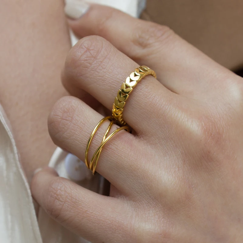 GHIDBK минималистичный дизайн Олива лист титана стали кольца Изящные нестандартные