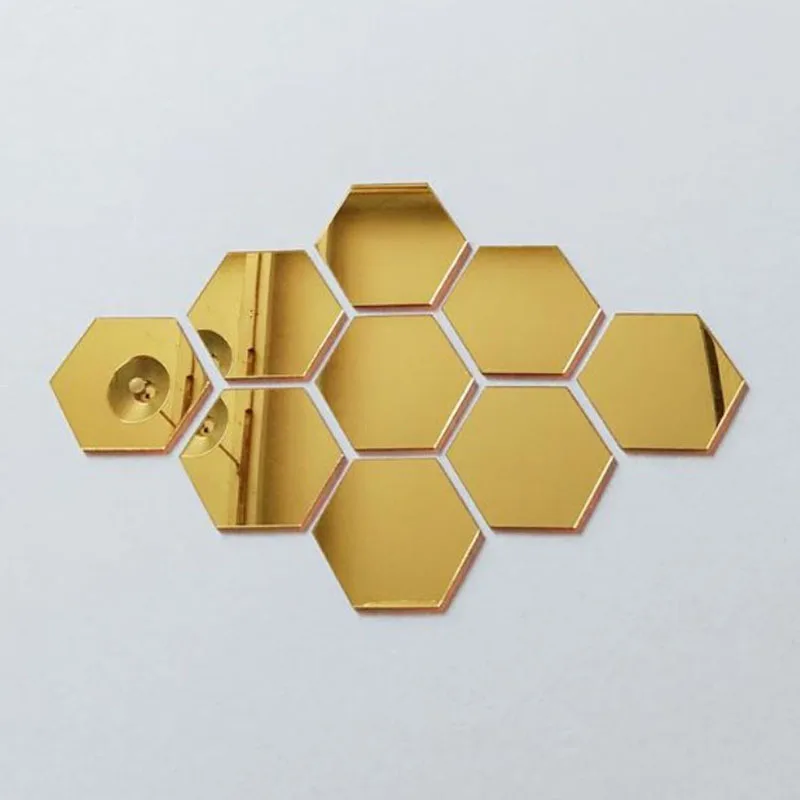 

Hexagon 3d Mirror Wall Stickers Home Decor Living Room Diy Modern Art Mirror Wall Mural Decoration Vinyl Sticker