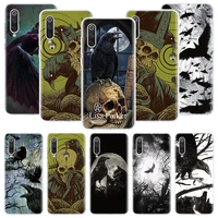 crow raven dark skull phone case for xiaomi redmi note 10 9 8 11 pro 11t 11s 10s 9s 9a 9c 9t 8t 8a 7 7a 5 art pattern cover