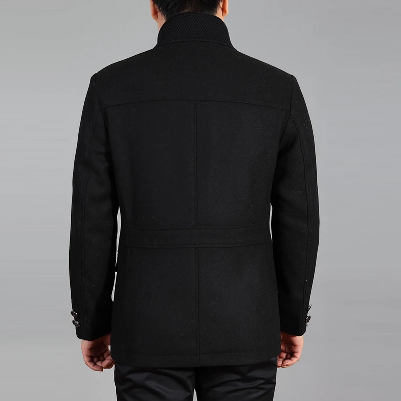 2021 Мужская шерстяная куртка Осеннее шерстяное пальто Зимняя полупальто мужское