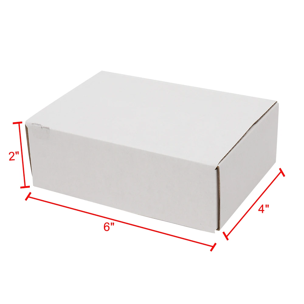 50 cajas de papel corrugado, 6x4x2 "(15,2*10*5cm), blanco exterior y amarillo interior-1