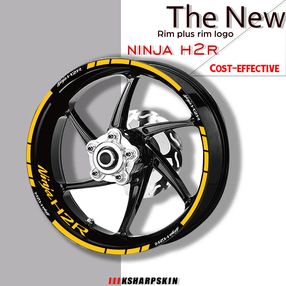 

Motorcycle Wheel Rims Reflective Stickers Tire logo Decals moto decorative Accessories set For KAWASAKI NINJA H2R ninja h2r