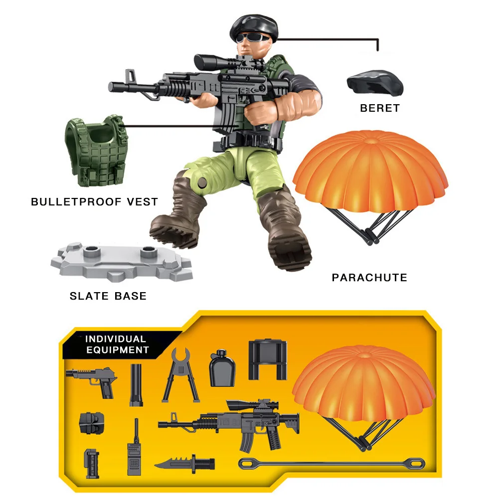Имитация солдат строительные блоки солдаты военная модель игрушка для мальчика