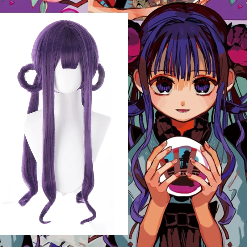 

Anime Comic Jibaku Shounen Hanako kun Cosplay Wigs Akane Aoi Cosplay Wig Heat Resistant Synthetic Wig Long Purple Curly Hairs